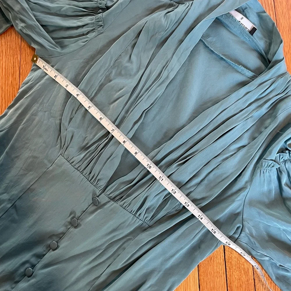 Scarlet Darkness Steampunk Victorian Teal Blouse NWOT - Picture 5 of 6